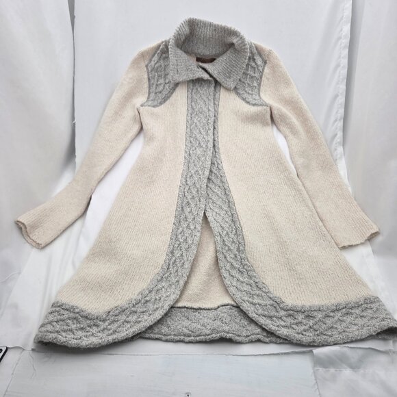 Prana Wool-Blend Cable Knit Sweater Jacket/Alpine Lodge Cardigan - XS - Picture 4 of 12